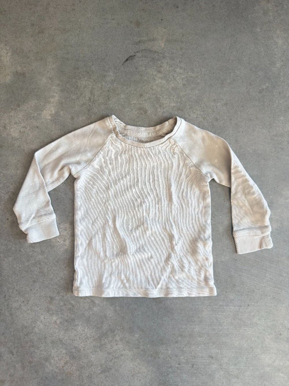 Colored Organics 2T Long Sleeve Raglan Tee Organic Cotton Oatmeal Gray